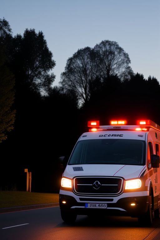 An Ambulance Driving at night.