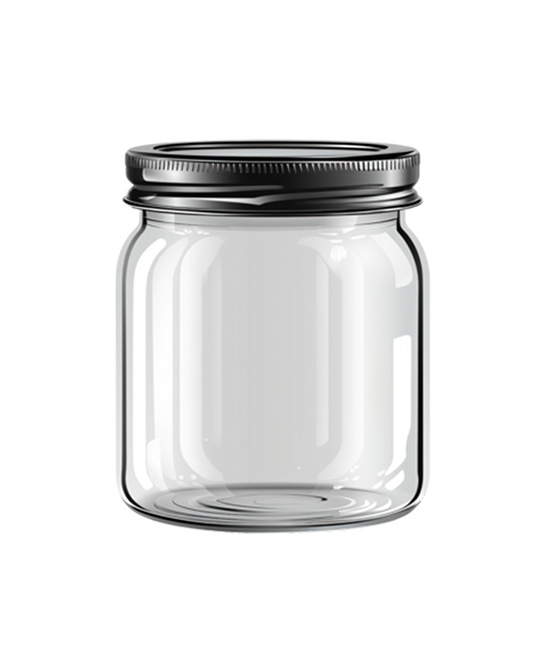 A picture of a plain glass jar