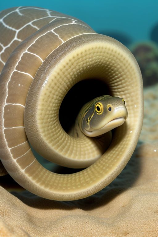 A coiled Moray Eel